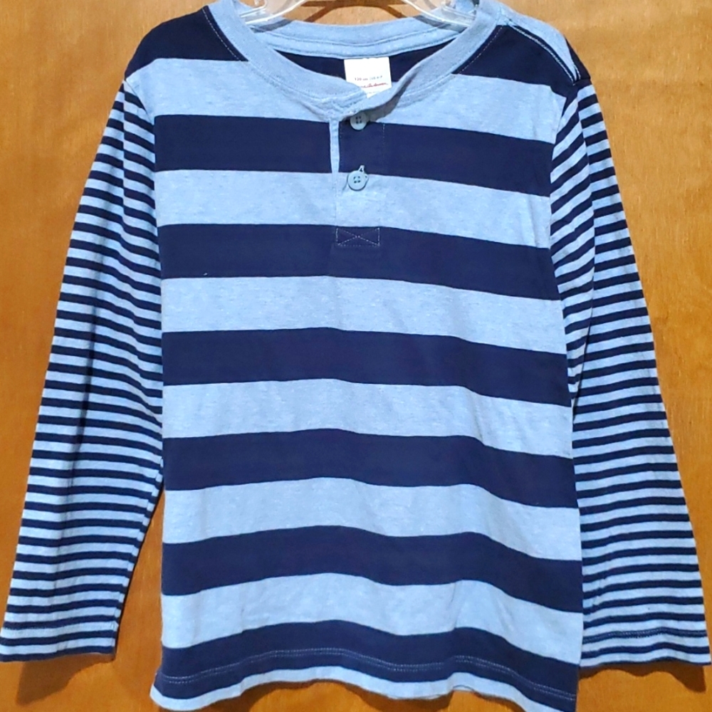 Hanna Andersson striped Henley shirt